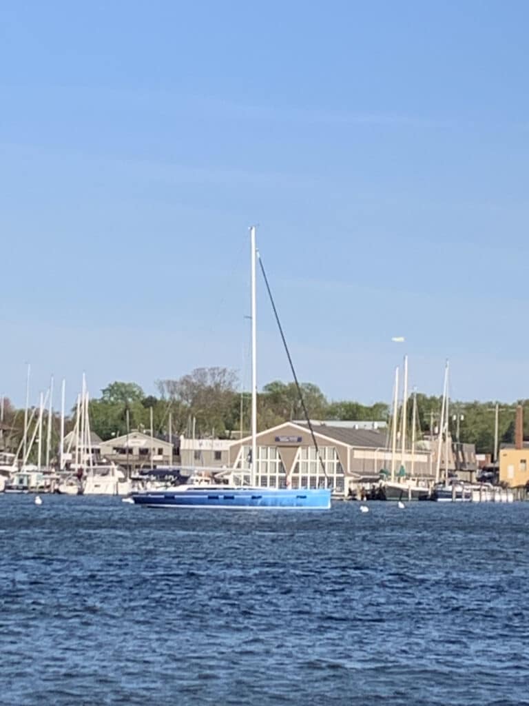 a yacht on water